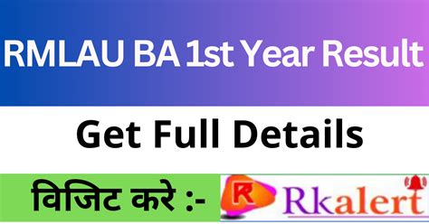 RMLAU BA 1st Year Result 2024.